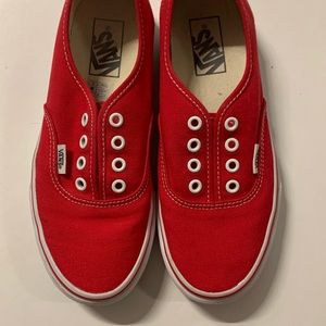 red low cut vans